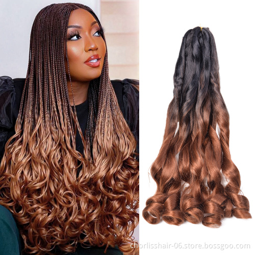 Wholesale Loose Body Wave Spiral Curl Crochet Braids Hair 24 Inches 150g Synthetic French Wave Curl Braiding Hair Extensions